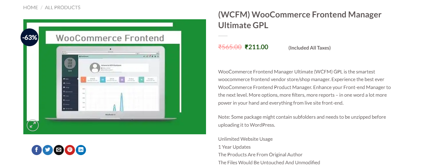 (WCFM) WooCommerce Frontend Manager Ultimate GPL