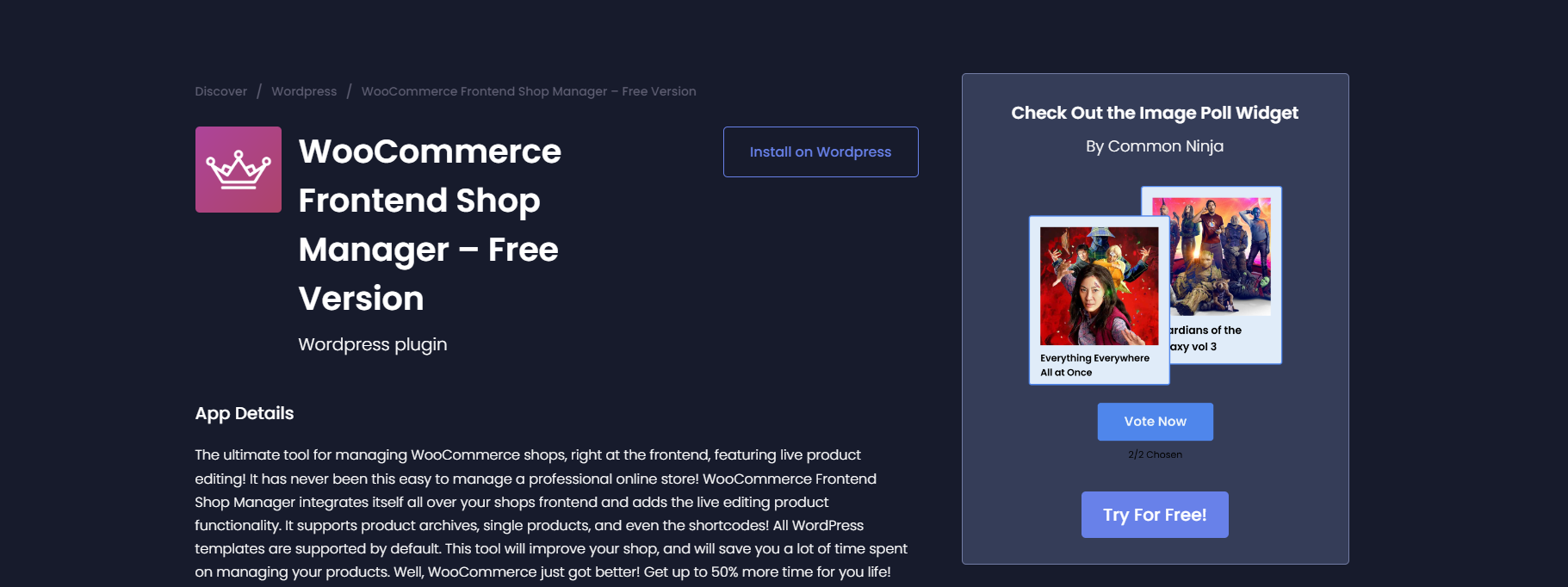 WooCommerce Frontend Shop Manager by Common Ninja