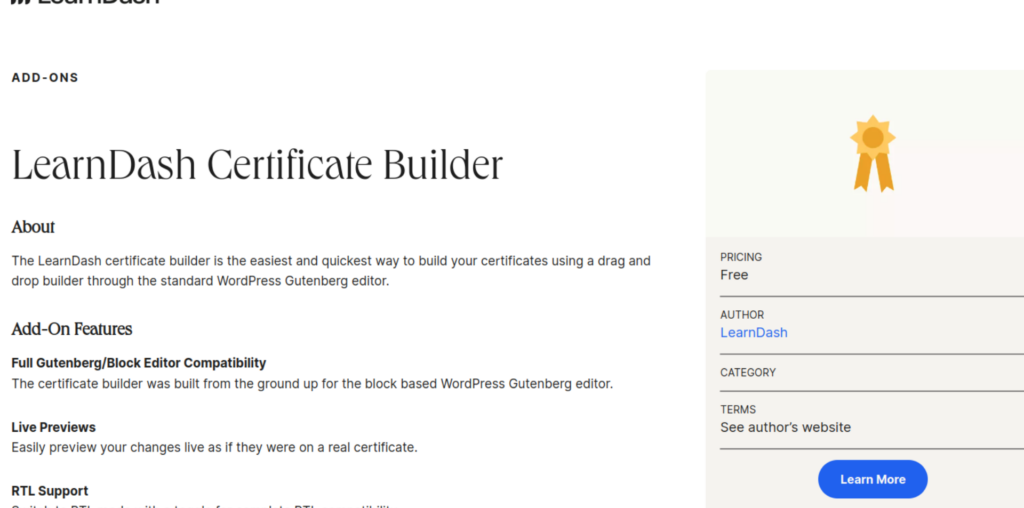 certificate builder,Learndash certificate builder