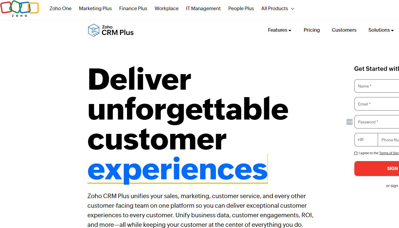Zoho CRM Plus- Business Process Management Software