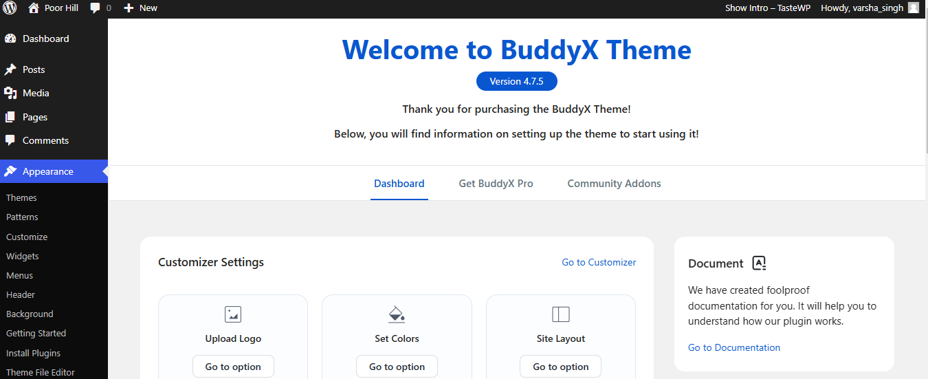 BuddyPress Top Login Bar