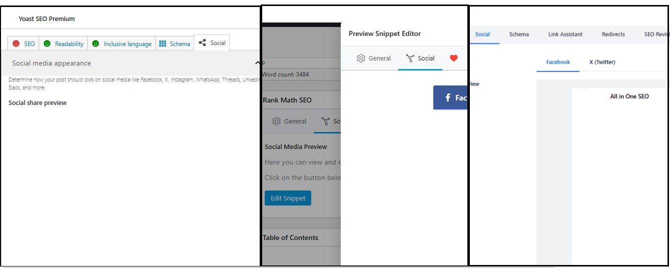 Yoast vs Rank Math vs AIOSEO: Social Media Integration