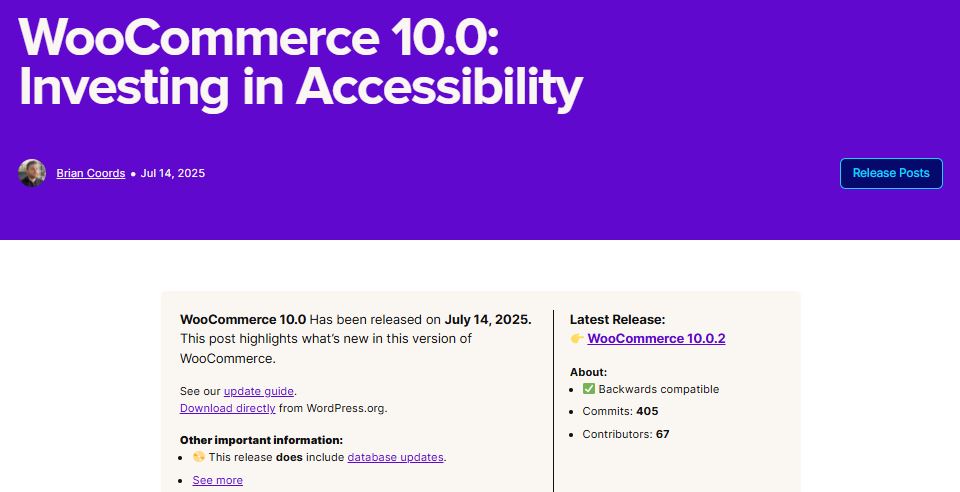 WooCommerce 10.0 Release