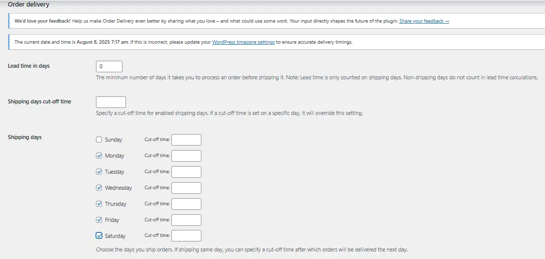 Configure Your Delivery Settings