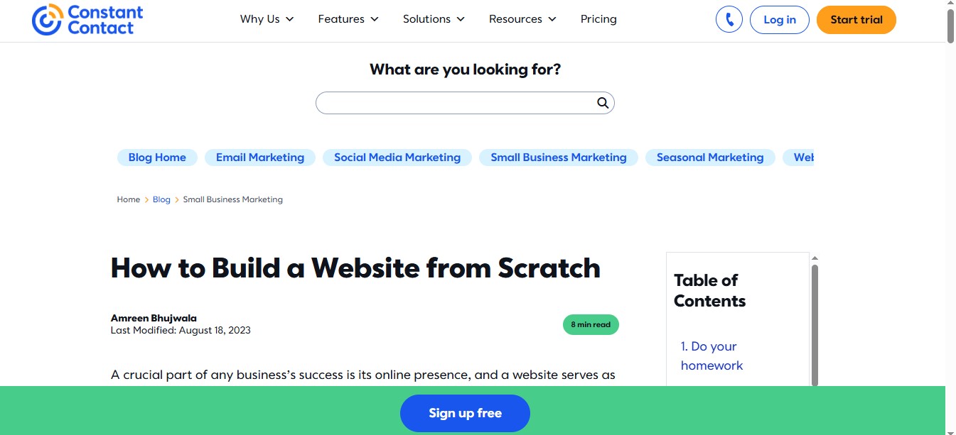 Constant Contact AI Website Builder