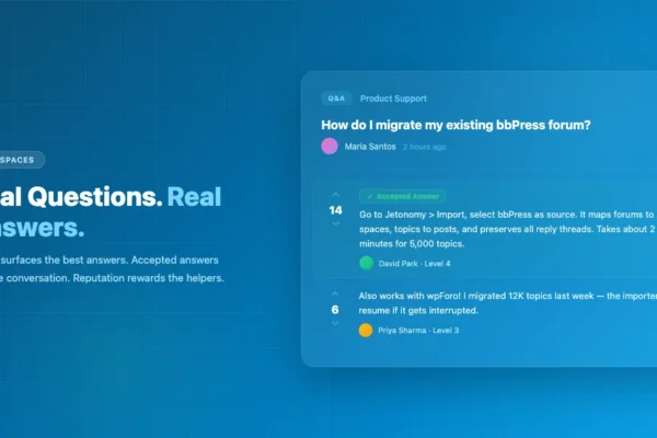 Jetonomy Q&A spaces with accepted answers