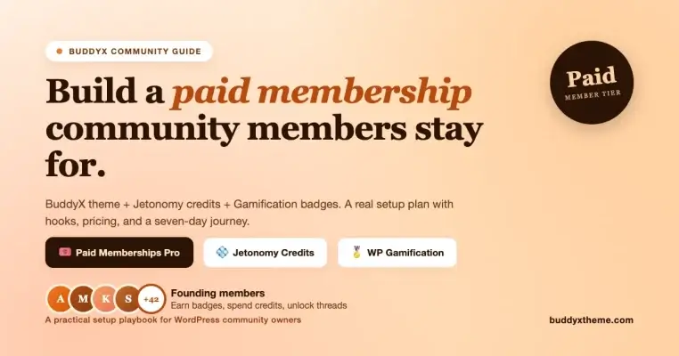 How to Build a Paid Membership Community with BuddyX + Jetonomy + Gamification