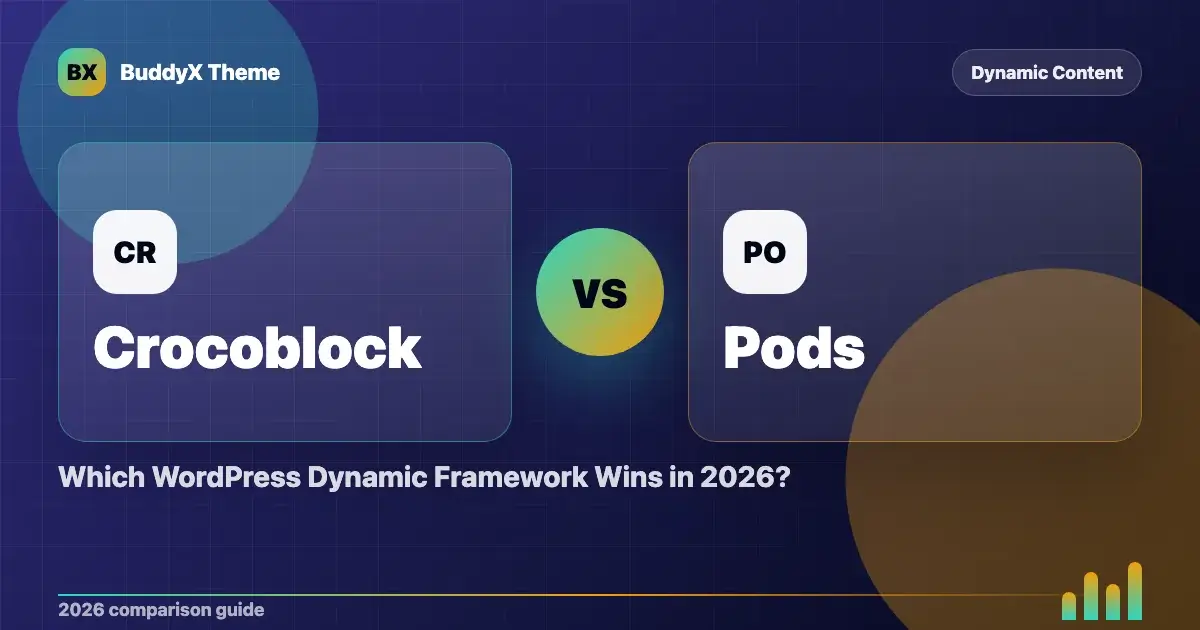 Crocoblock vs Pods: Which WordPress Dynamic Framework Wins in 2026? comparison graphic