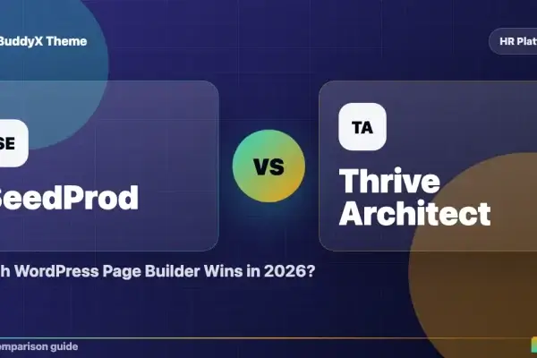 SeedProd vs Thrive Architect: Which WordPress Page Builder Wins in 2026? comparison graphic