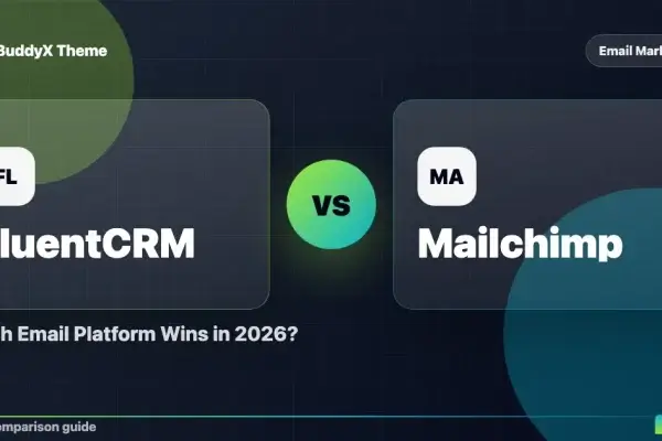 FluentCRM vs Mailchimp: Which Email Platform Wins in 2026? comparison graphic