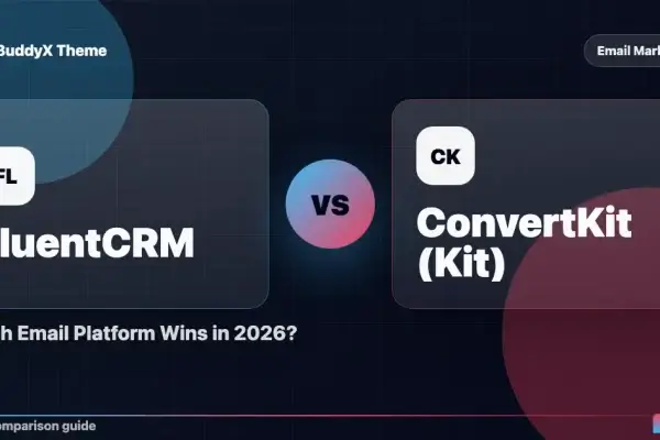 FluentCRM vs ConvertKit (Kit): Which Email Platform Wins in 2026? comparison graphic