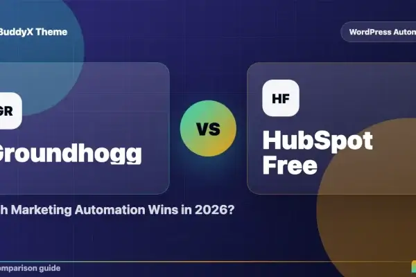 Groundhogg vs HubSpot Free: Which Marketing Automation Wins in 2026? comparison graphic
