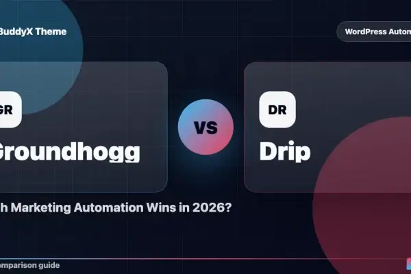 Groundhogg vs Drip: Which Marketing Automation Wins in 2026? comparison graphic