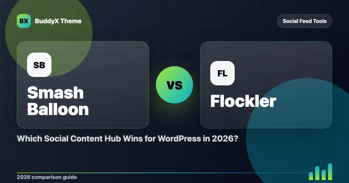 Smash Balloon vs Flockler: Which Social Content Hub Wins for WordPress in 2026? comparison graphic