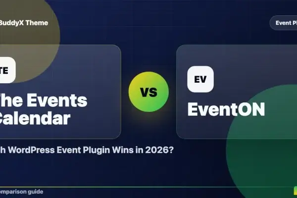 The Events Calendar vs EventON: Which WordPress Event Plugin Wins in 2026? comparison graphic