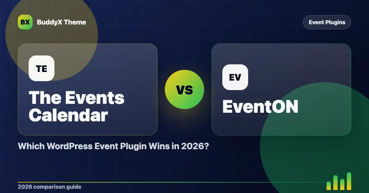 The Events Calendar vs EventON: Which WordPress Event Plugin Wins in 2026? comparison graphic