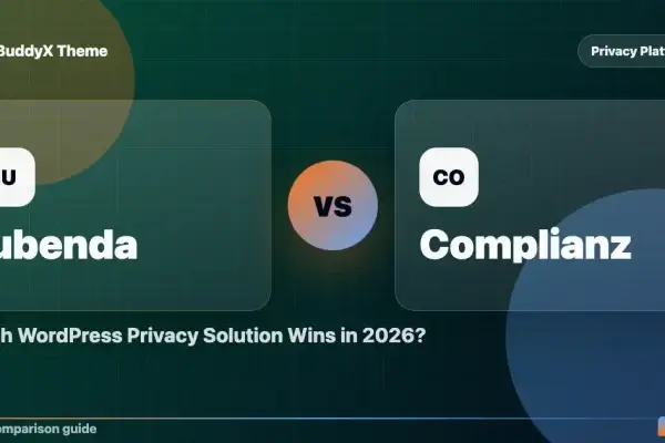 iubenda vs Complianz: Which WordPress Privacy Solution Wins in 2026? comparison graphic