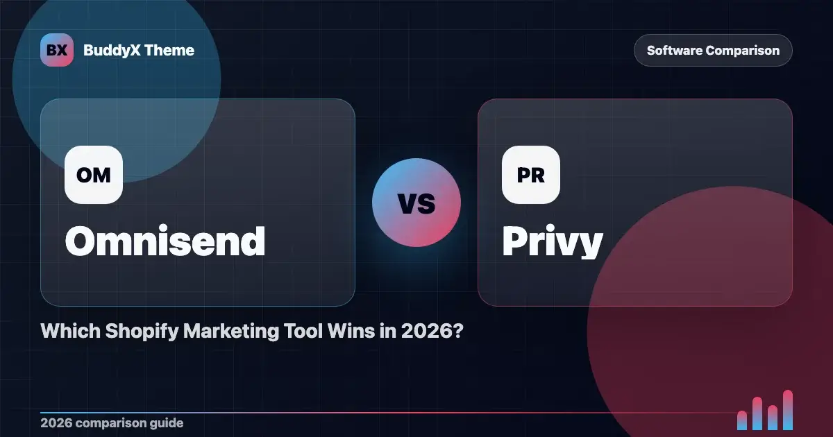 Omnisend vs Privy: Which Shopify Marketing Tool Wins in 2026? comparison graphic