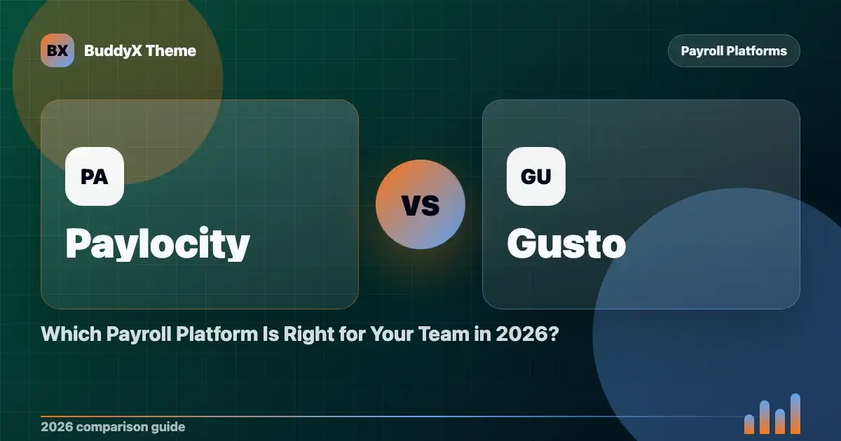 Paylocity vs Gusto: Which Payroll Platform Is Right for Your Team in 2026? comparison graphic
