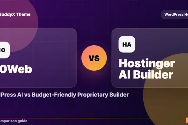 10Web vs Hostinger AI Builder: WordPress AI vs Budget-Friendly Proprietary Builder comparison graphic