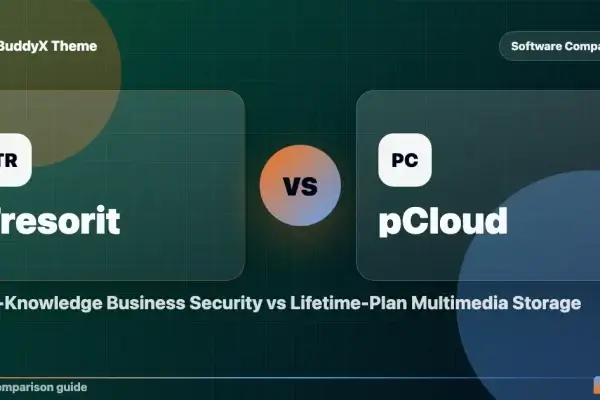 Tresorit vs pCloud: Zero-Knowledge Business Security vs Lifetime-Plan Multimedia Storage comparison graphic