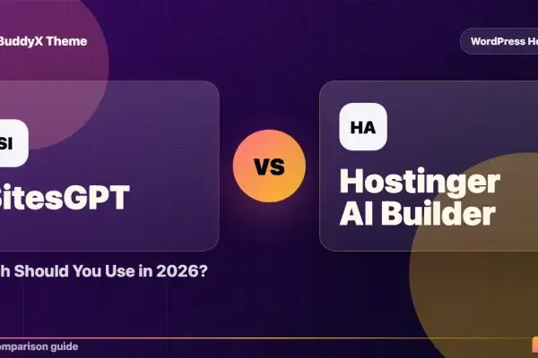 SitesGPT vs Hostinger AI Builder: Which Should You Use in 2026? comparison graphic