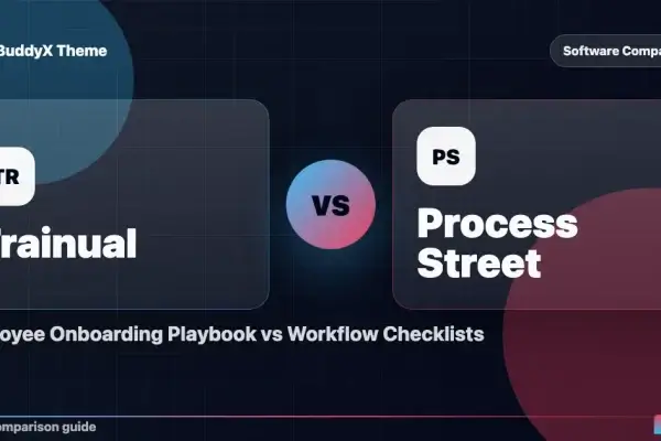 Trainual vs Process Street: Employee Onboarding Playbook vs Workflow Checklists comparison graphic