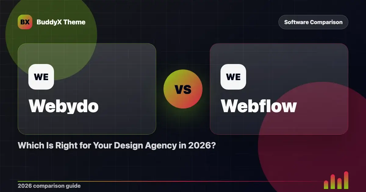 Webydo vs Webflow: Which Is Right for Your Design Agency in 2026? comparison graphic