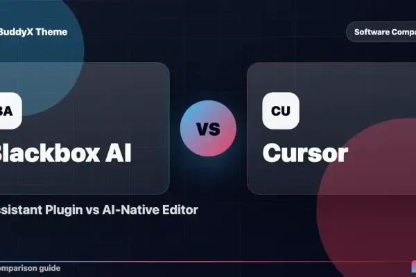 Blackbox AI vs Cursor: AI Assistant Plugin vs AI-Native Editor comparison graphic
