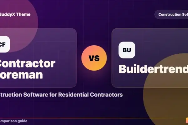 Contractor Foreman vs Buildertrend: Construction Software for Residential Contractors comparison graphic