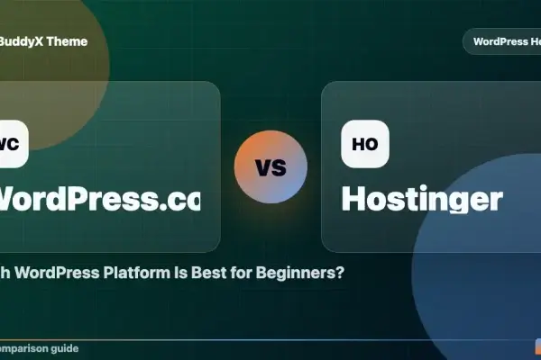 WordPress.com vs Hostinger: Which WordPress Platform Is Best for Beginners? comparison graphic
