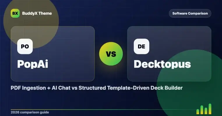PopAi vs Decktopus: PDF Ingestion + AI Chat vs Structured Template-Driven Deck Builder