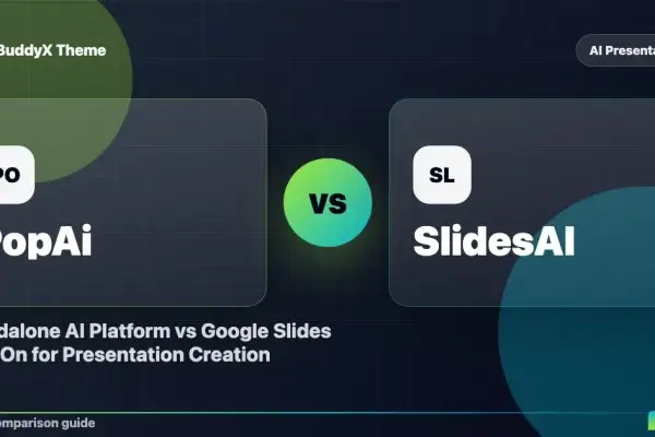 PopAi vs SlidesAI: Standalone AI Platform vs Google Slides Add-On for Presentation Creation comparison graphic
