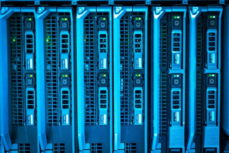 Data center GPU server racks representing AI inference infrastructure