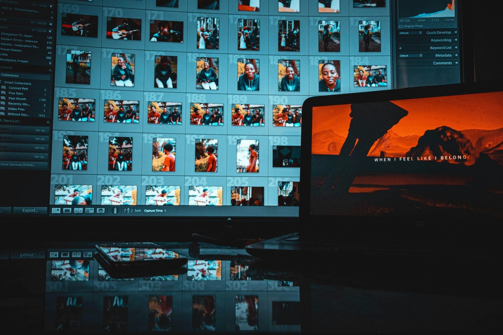 Creative workspace with image editing software representing WordPress image optimization