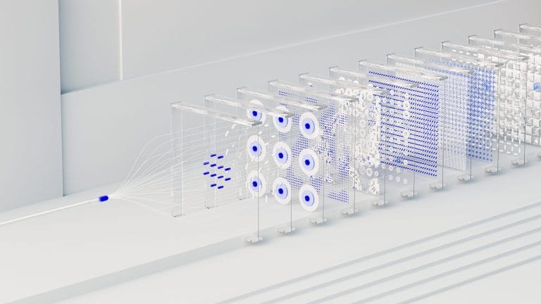 Neural network visualization representing AI inference platform comparison