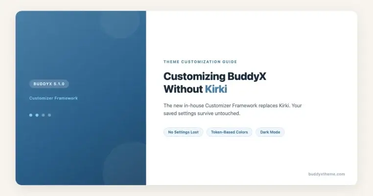 BuddyX Without Kirki: The Essential 5.1.0 Customizer Guide