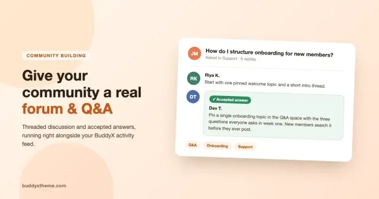 How to Add a Forum and Q&#038;A Space to Your BuddyX Community