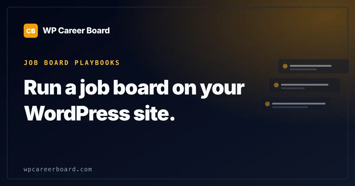 WP Career Board community job board plugin interface overview