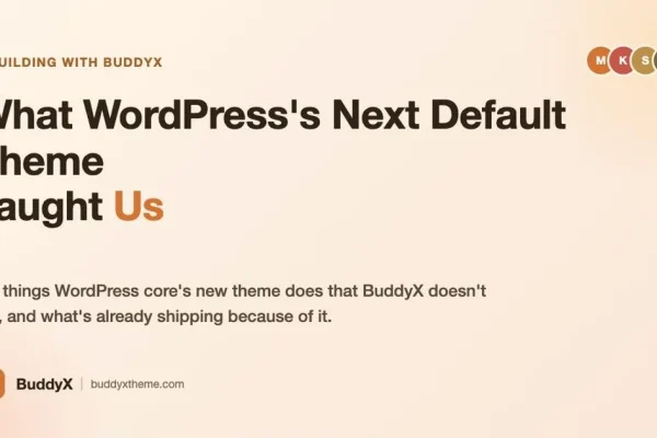 BuddyX and the new WordPress default theme, six WordPress default theme ideas already shipping to BuddyX