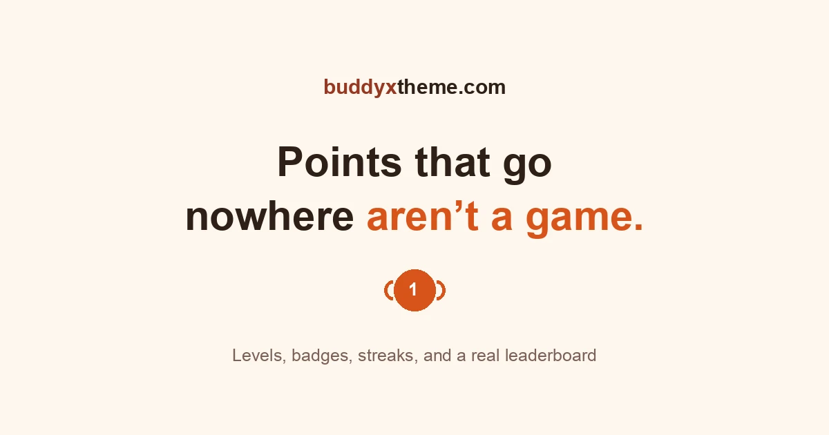 Warm cream card reading Points that go nowhere aren't a game, with a trophy icon