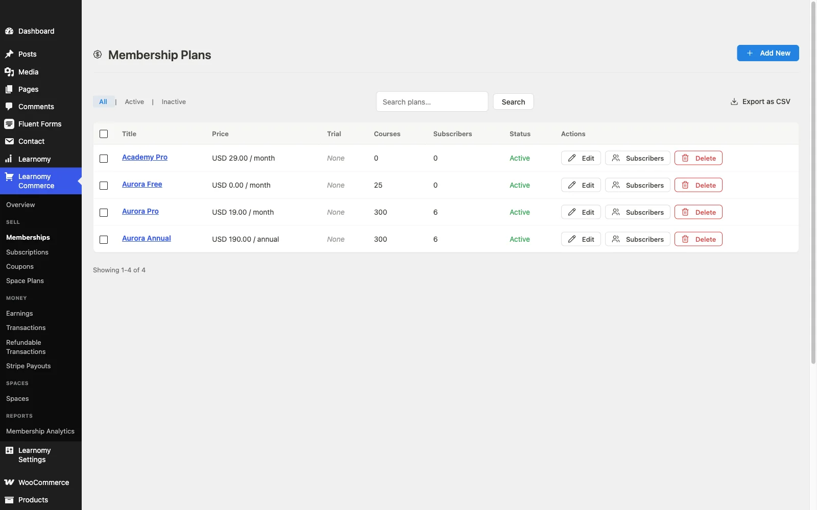 Learnomy membership plans and pricing interface