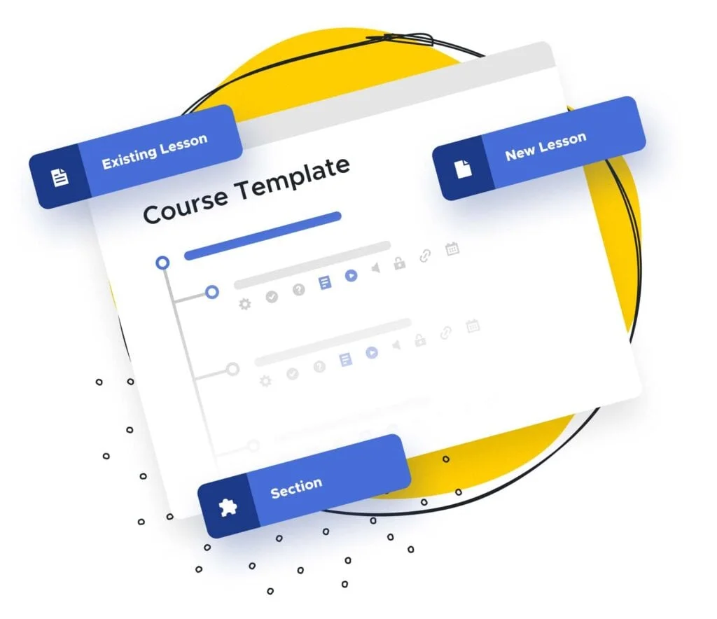 LifterLMS course builder interface with sections, lessons, and drag-and-drop reordering, from lifterlms.com