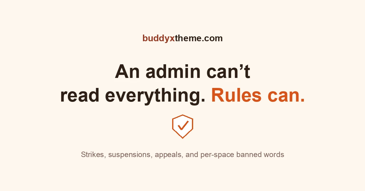 An admin can't read everything, rules can, read the full moderation and safety guide
